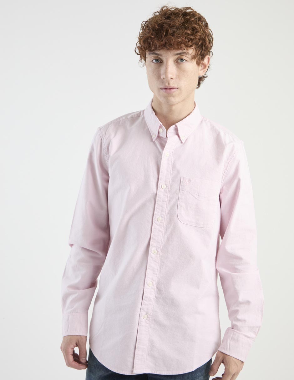 Camisa casual de algodón manga larga para hombre Camisa casual de algodón manga larga para hombre