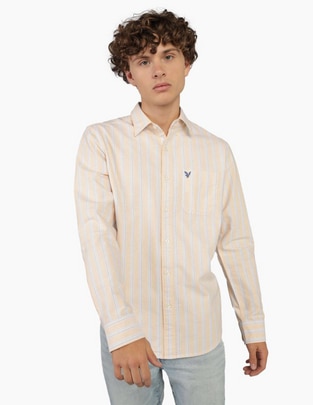 Camisa casual de algodón manga larga para hombre Camisa casual de algodón manga larga para hombre