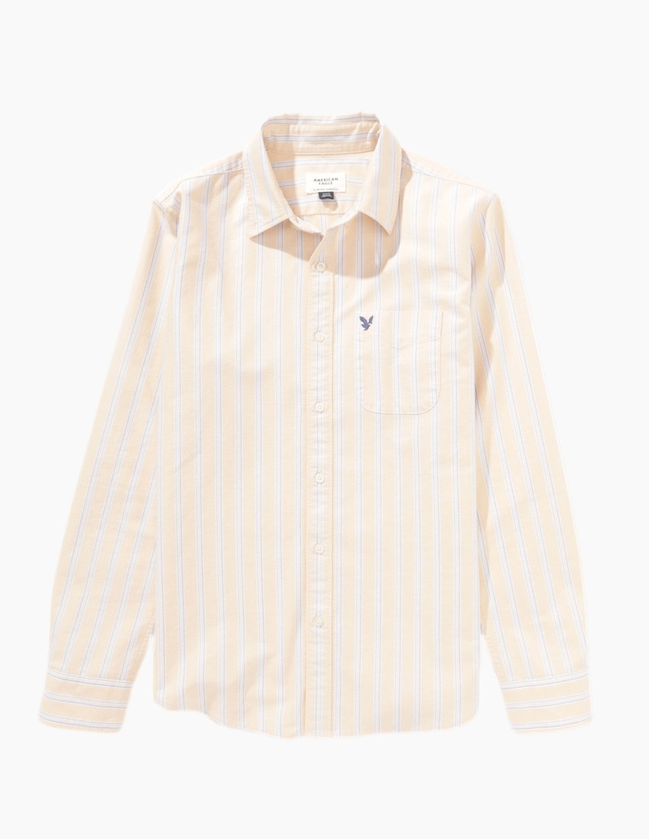 Camisa casual American Eagle de algodón manga larga para hombre