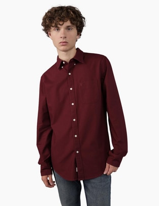 Camisa casual de algodón manga larga para hombre Camisa casual de algodón manga larga para hombre