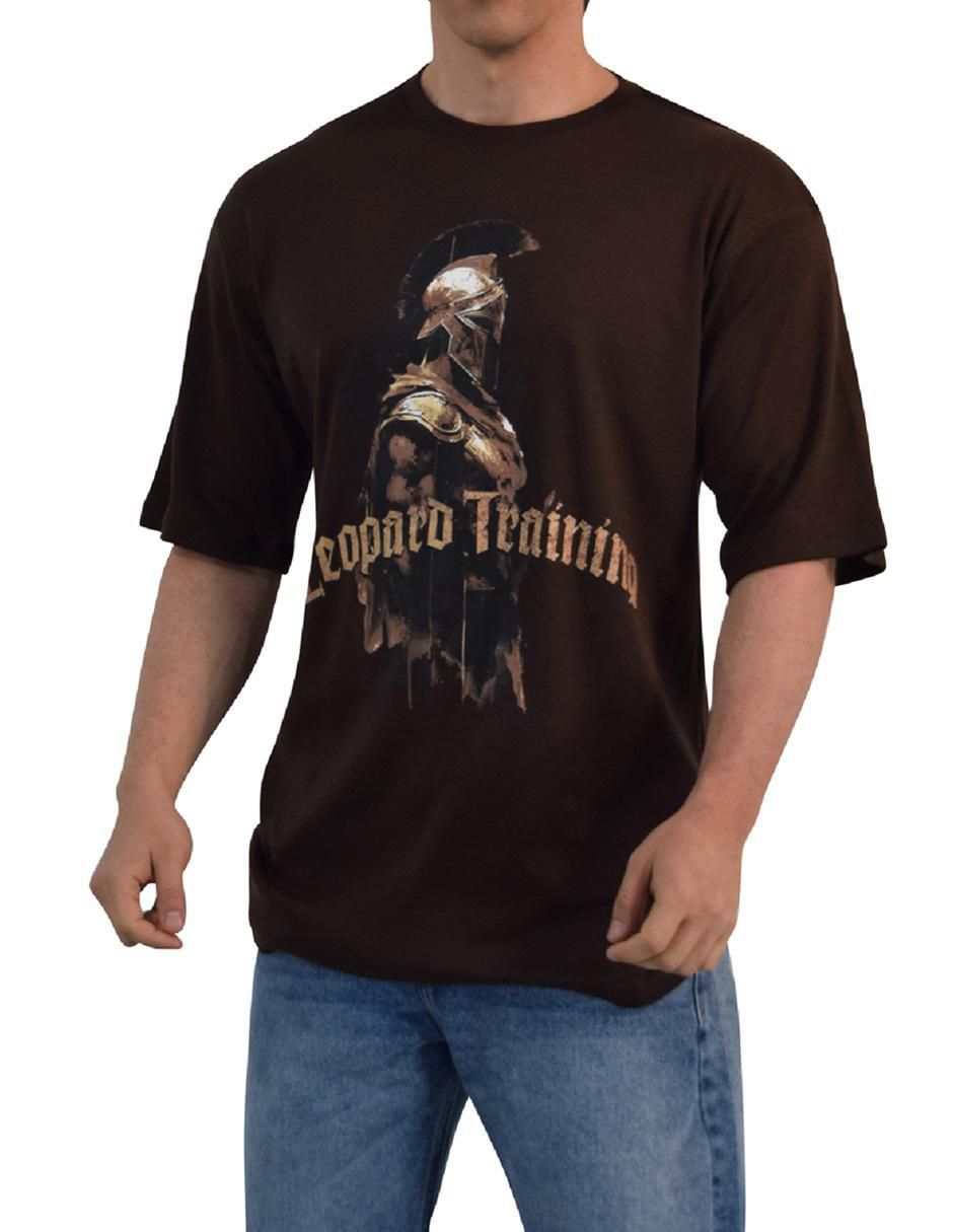 Playera John Leopard Spartan Warrior cuello redondo para hombre