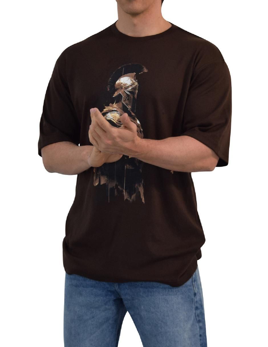 Playera John Leopard Spartan Warrior cuello redondo para hombre