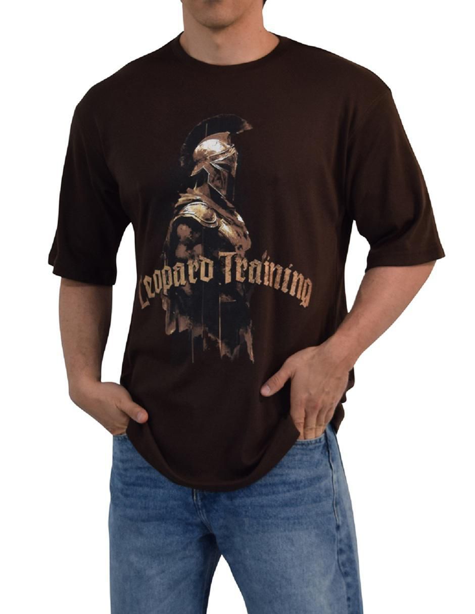 Playera John Leopard Spartan Warrior cuello redondo para hombre