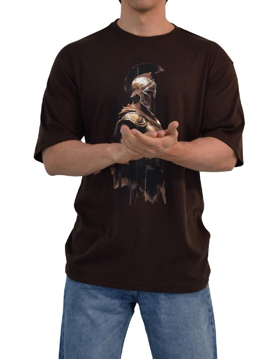 Playera John Leopard Spartan Warrior cuello redondo para hombre