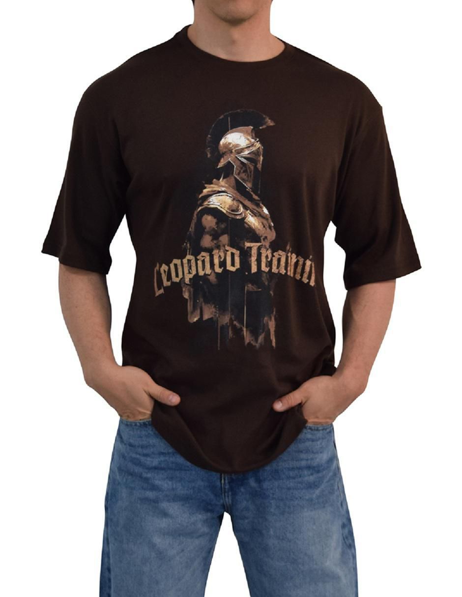 Playera John Leopard Spartan Warrior cuello redondo para hombre