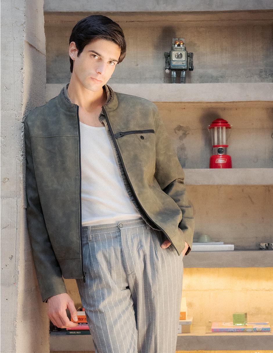 Chamarra casual Perry Ellis con bolsillos para hombre