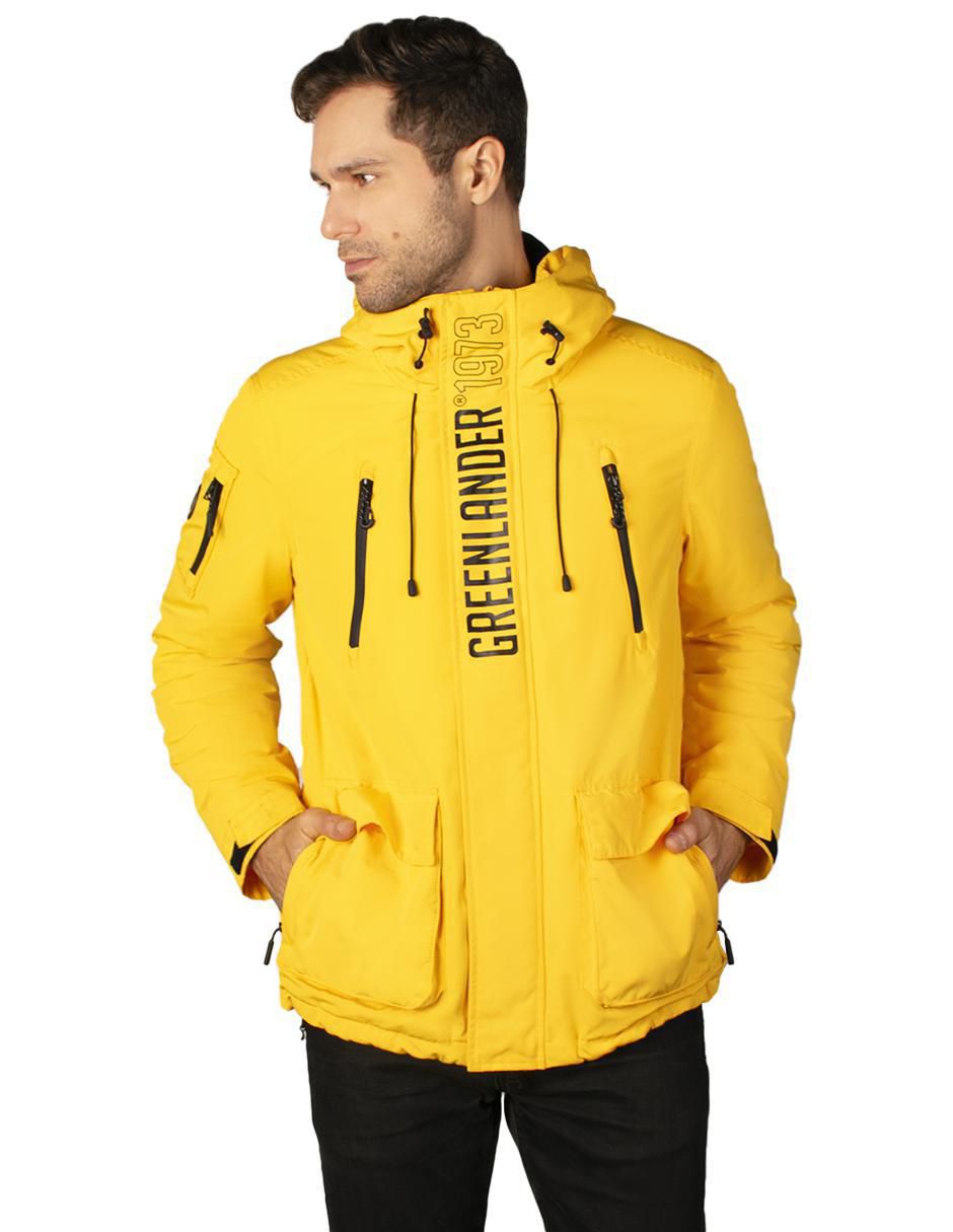 Chamarra casual Greenlander impermeable con capucha para hombre
