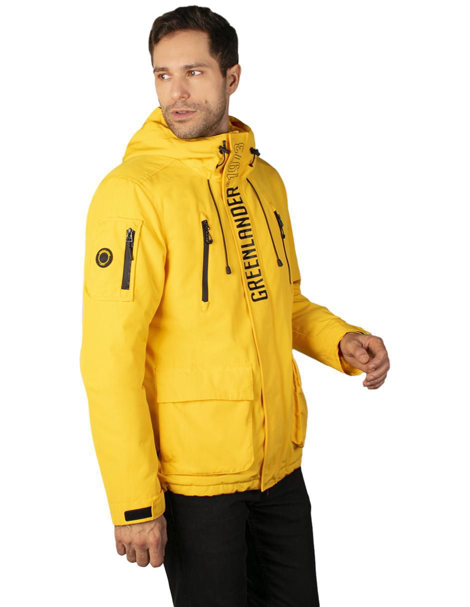 Chamarra casual Greenlander impermeable con capucha para hombre