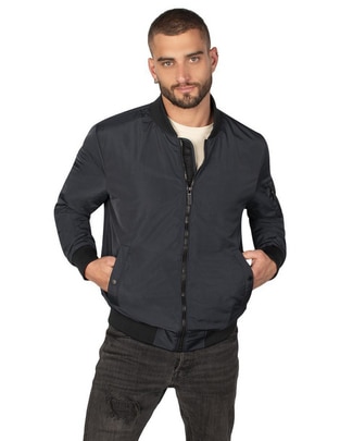 Chamarra bomber con bolsillos para hombre Chamarra bomber con bolsillos para hombre