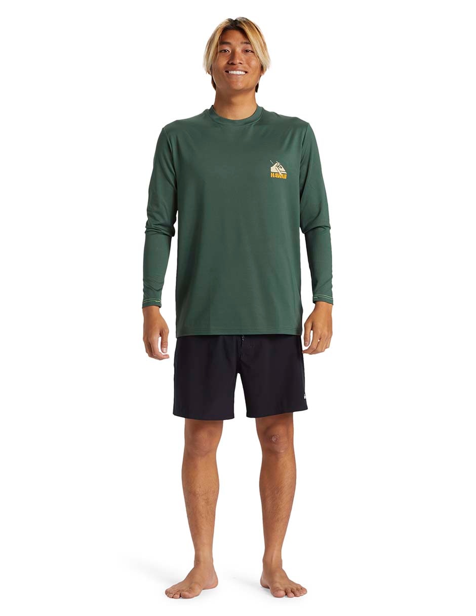 Rashguard Quiksilver estampado logo para hombre