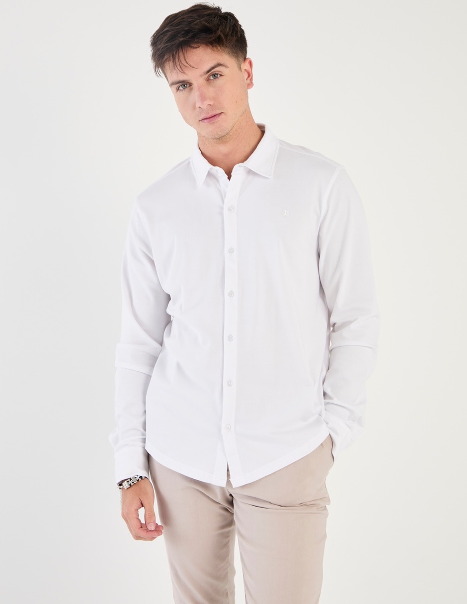 Camisa casual manga larga para hombre