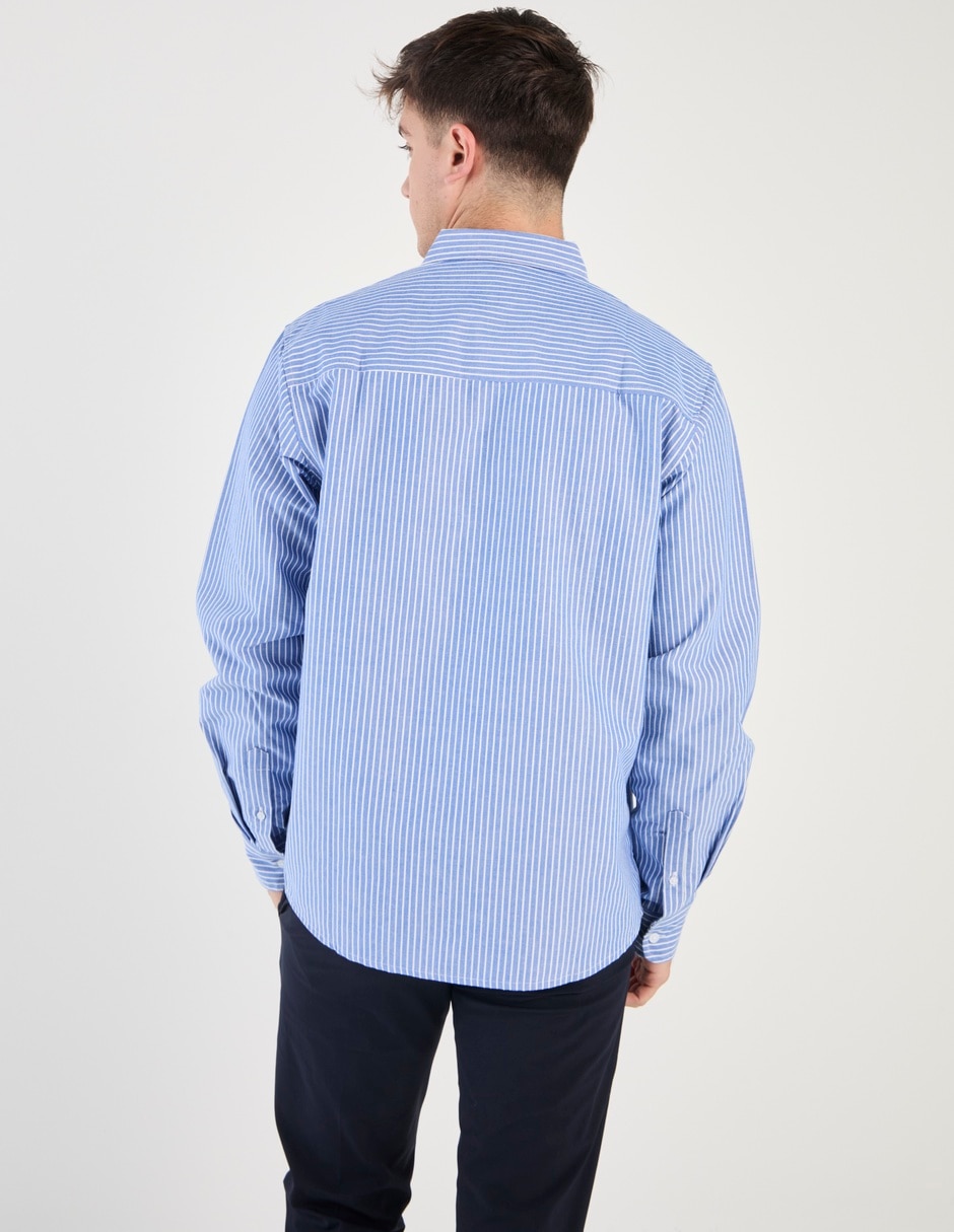 Camisa casual de algodón manga larga para hombre