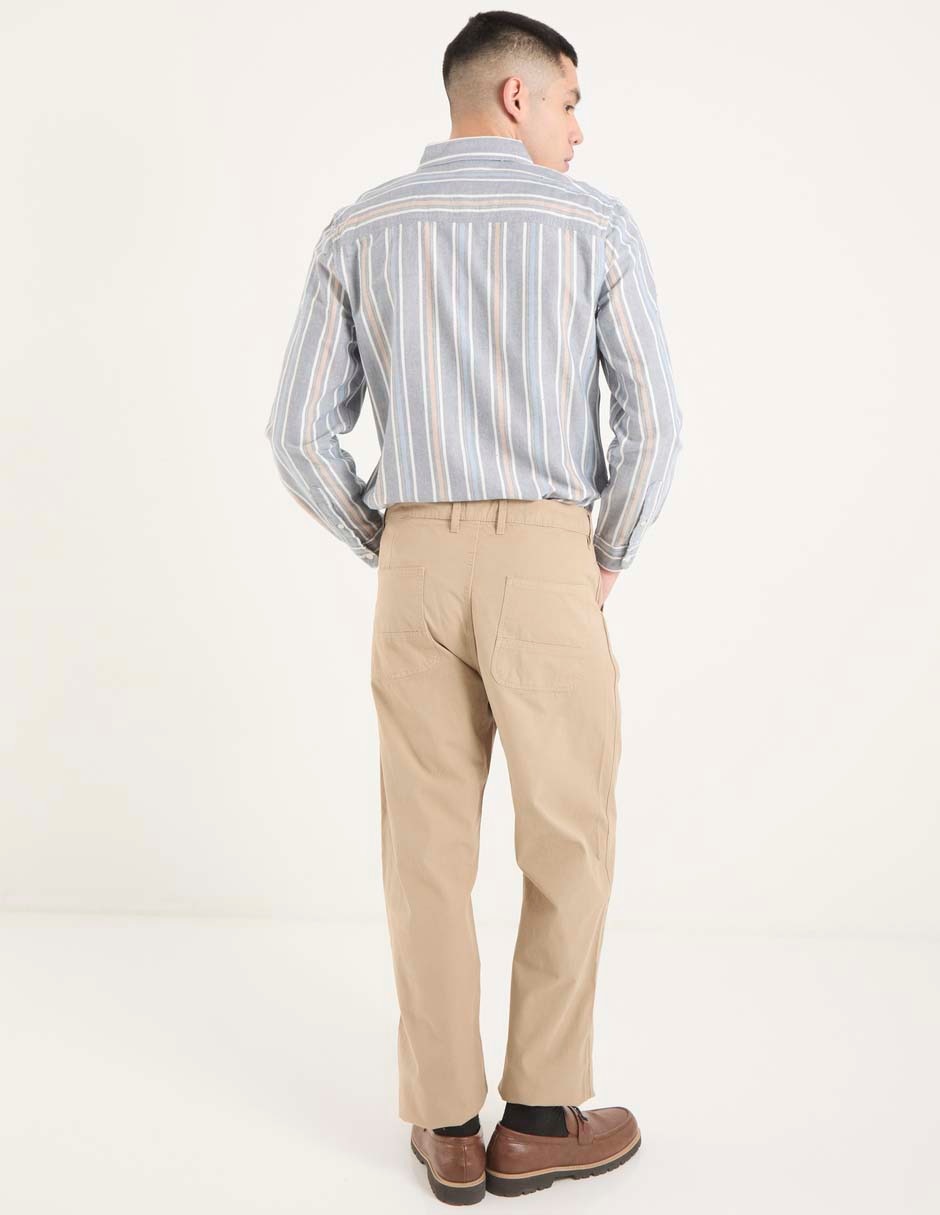 Pantalón de vestir slim de algodón para hombre