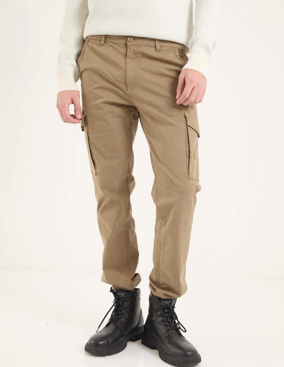 Pantalón cargo regular de algodón para hombre
