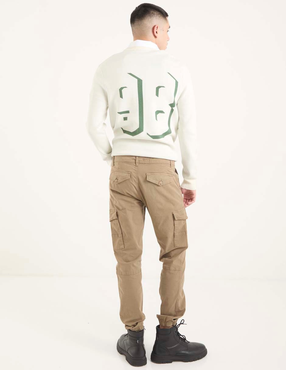 Pantalón cargo cargo regular de algodón para hombre 5