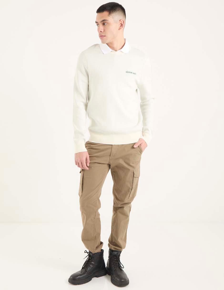 Pantalón cargo regular de algodón para hombre
