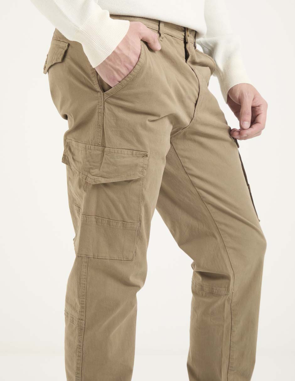 Pantalón cargo regular de algodón para hombre