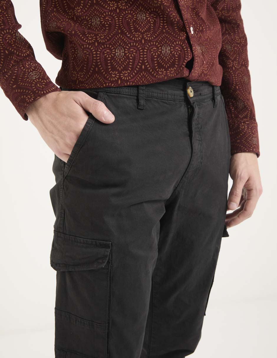 Pantalón cargo regular de algodón para hombre 4