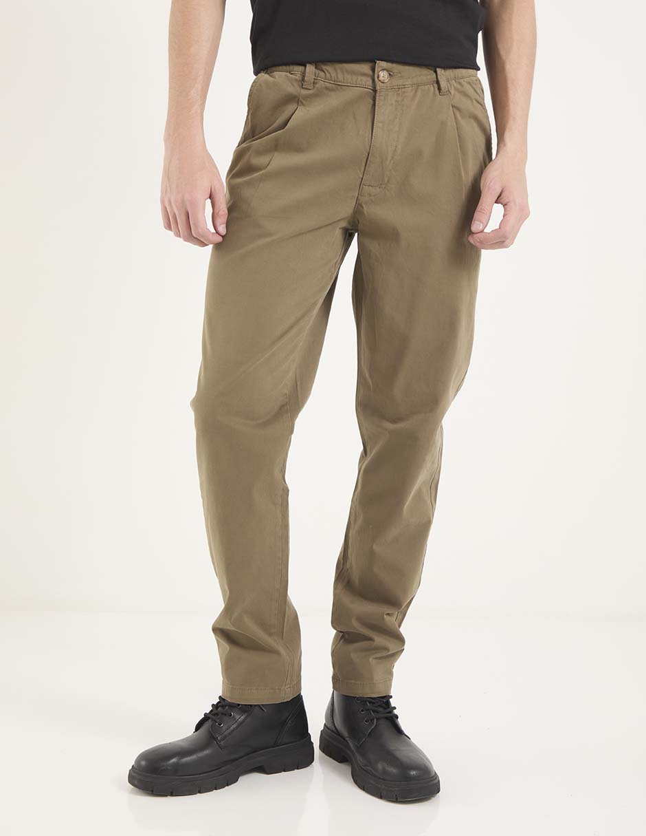 Pantalón regular de algodón para hombre