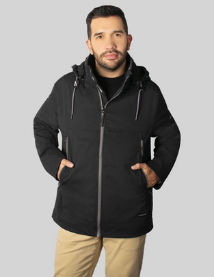 Chamarra acolchada impermeable capucha desmontable para hombre Chamarra acolchada impermeable capucha desmontable para hombre