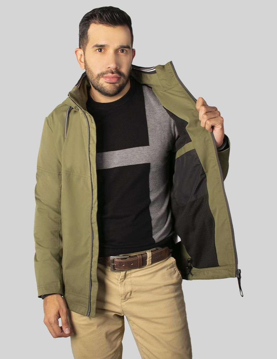 Chamarra acolchada impermeable capucha desmontable para hombre 2