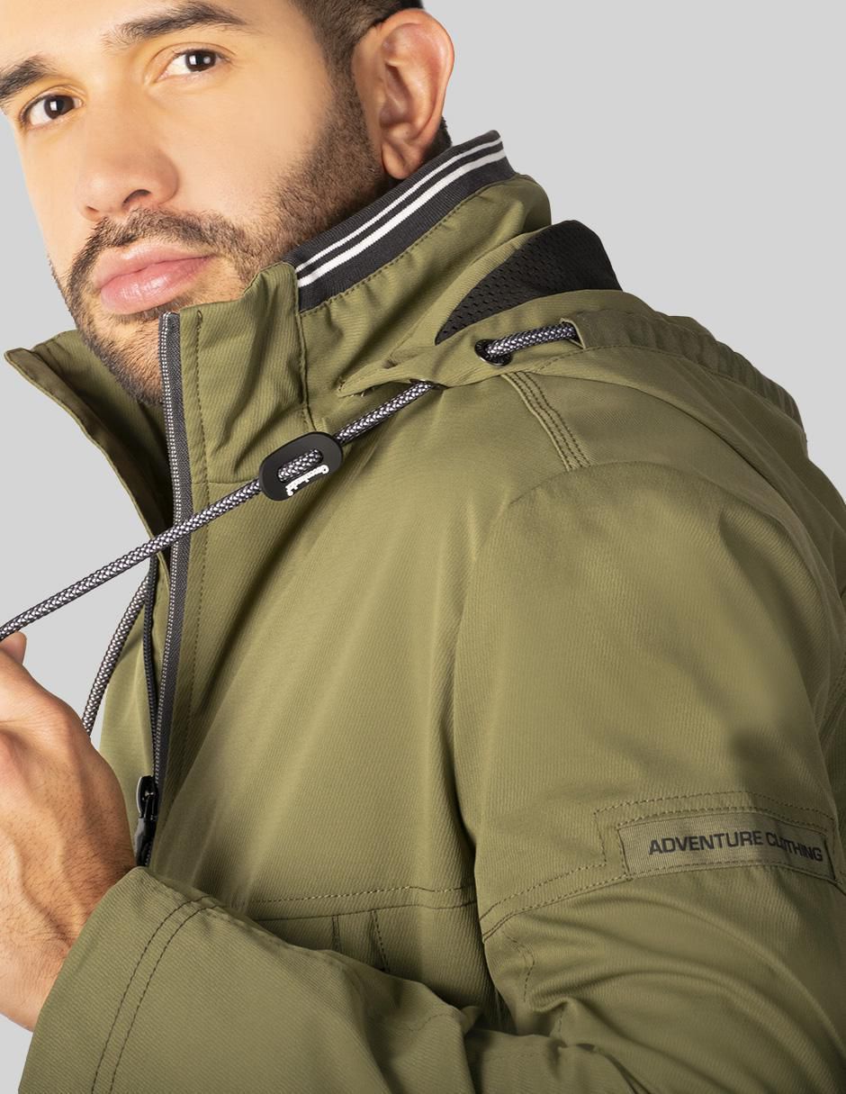 Chamarra acolchada impermeable capucha desmontable para hombre 4