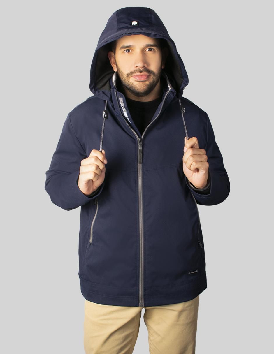 Chamarra acolchada impermeable capucha desmontable para hombre 6