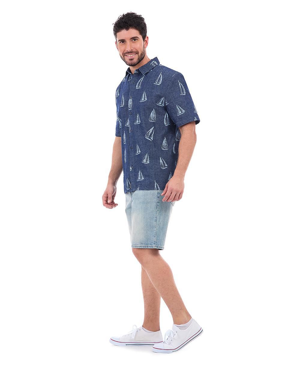 Camisa casual manga corta para hombre
