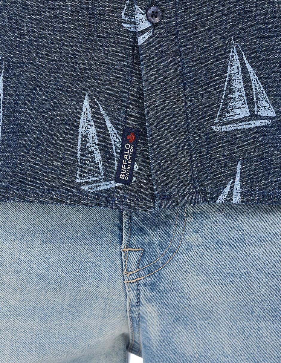Camisa casual manga corta para hombre