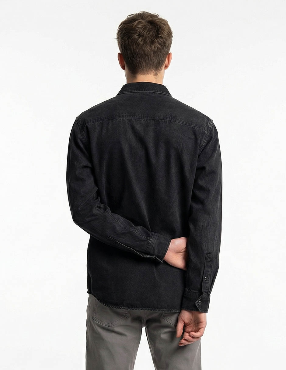 Camisa casual de algodón manga larga para hombre 6