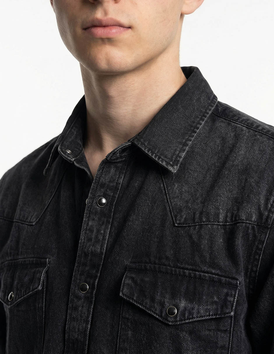 Camisa casual de algodón manga larga para hombre 8