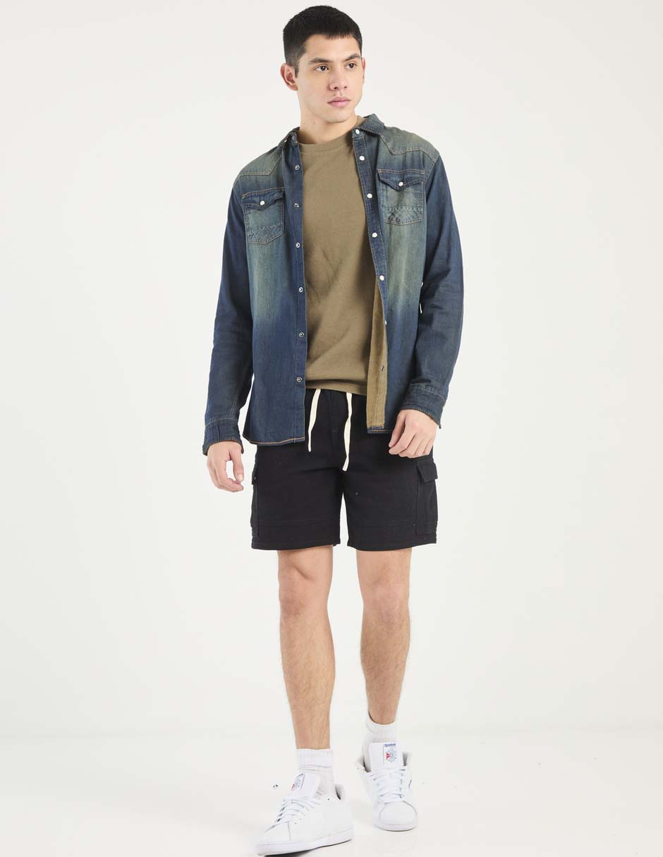 Sobrecamisa casual de algodón manga larga para hombre 6