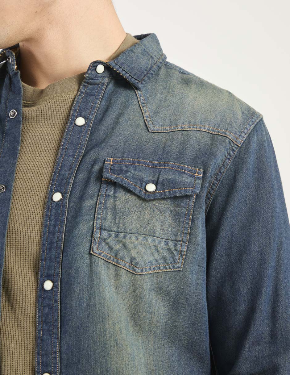 Sobrecamisa casual de algodón manga larga para hombre 7
