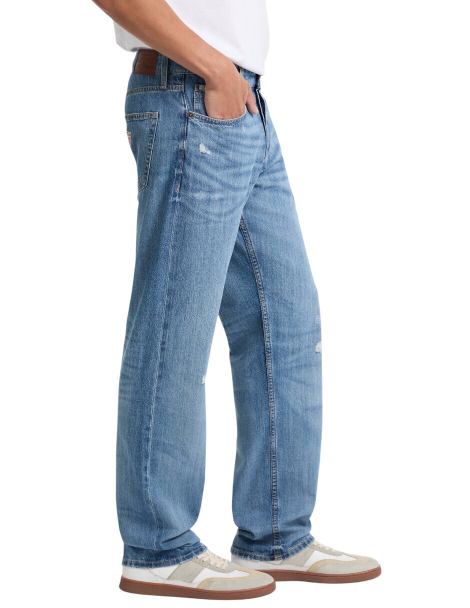 Jeans straight deslavado para hombre 3