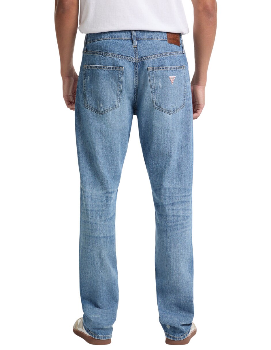 Jeans straight deslavado para hombre 4