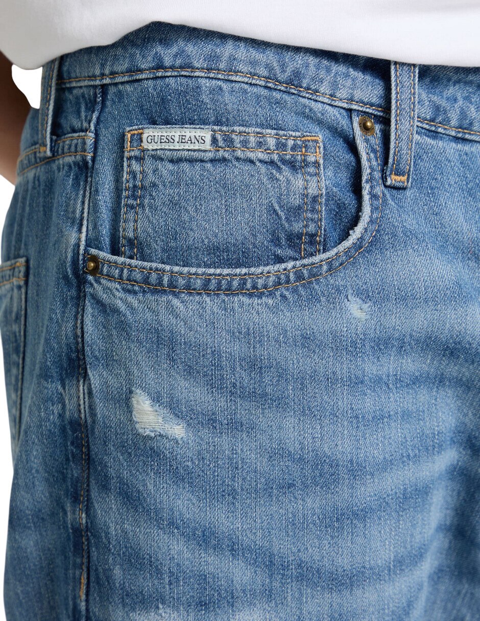 Jeans straight deslavado para hombre 5