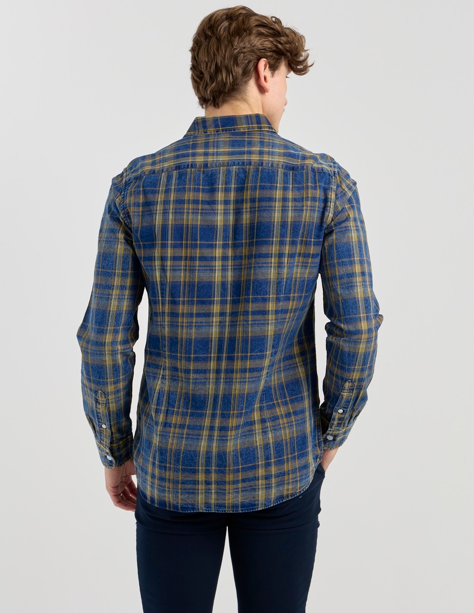 Camisa casual de algodón manga larga para hombre 4