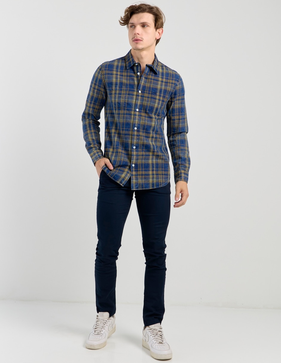 Camisa casual de algodón manga larga para hombre 3