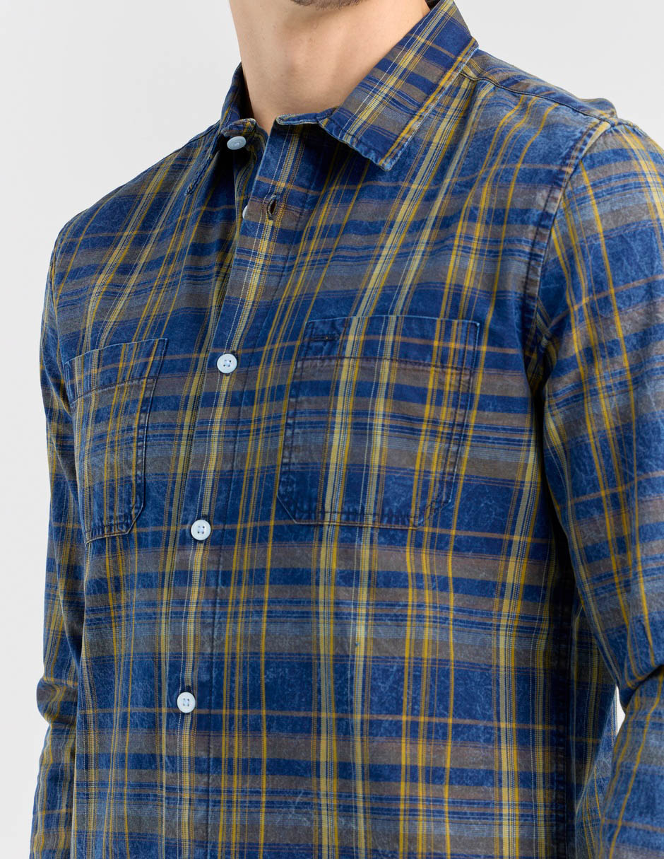 Camisa casual de algodón manga larga para hombre 2
