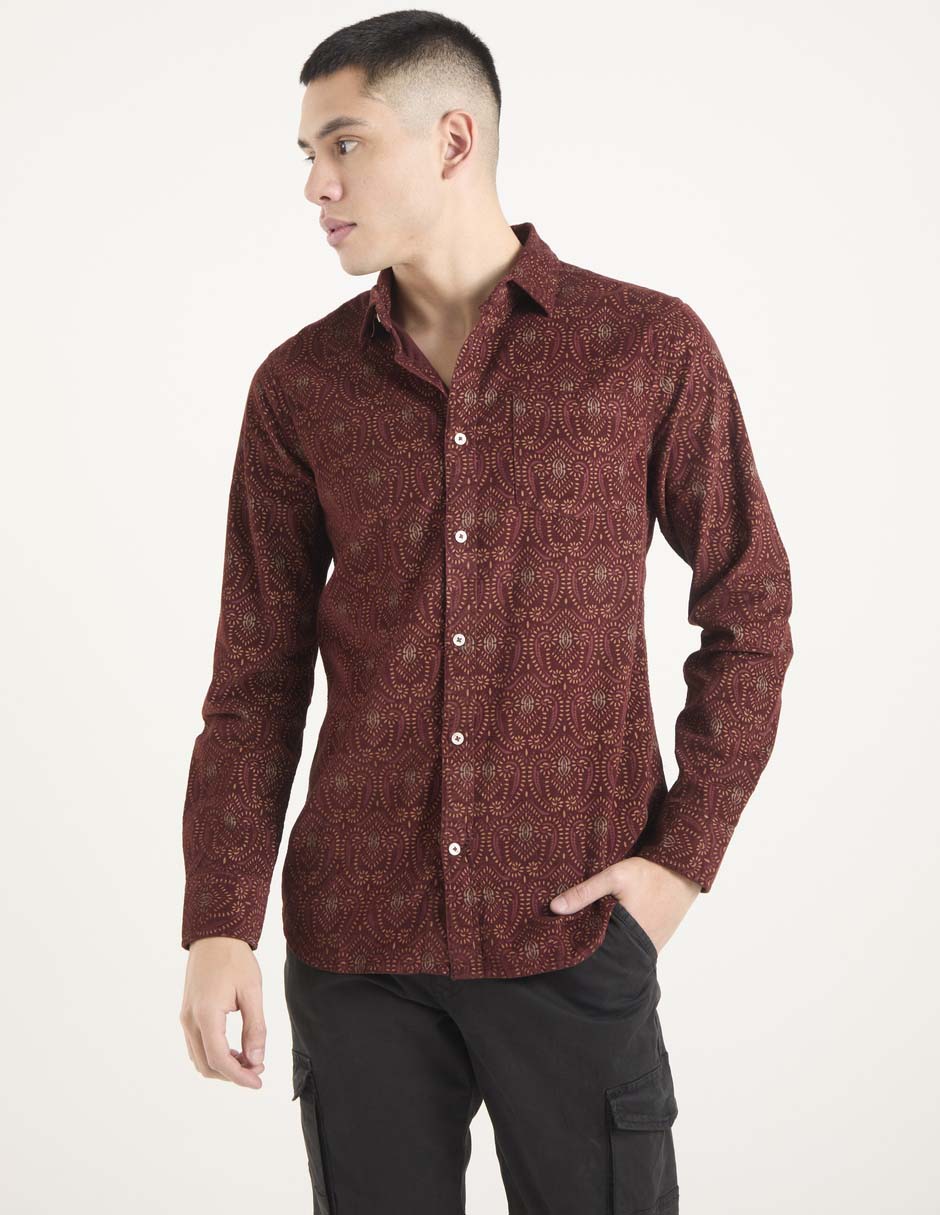 Camisa casual de algodón manga larga para hombre Camisa casual de algodón manga larga para hombre