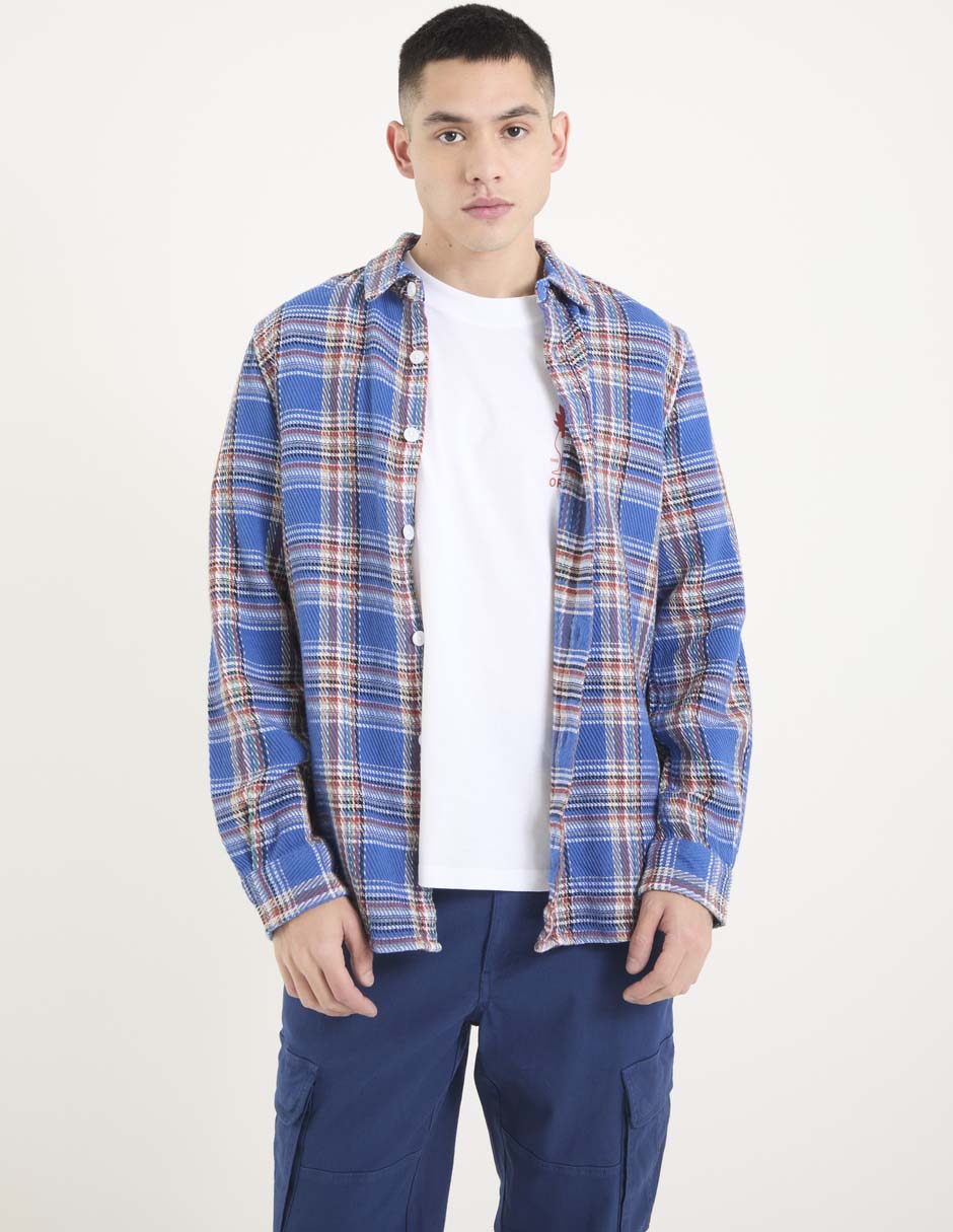 Camisa casual de algodón manga larga para hombre Camisa casual de algodón manga larga para hombre