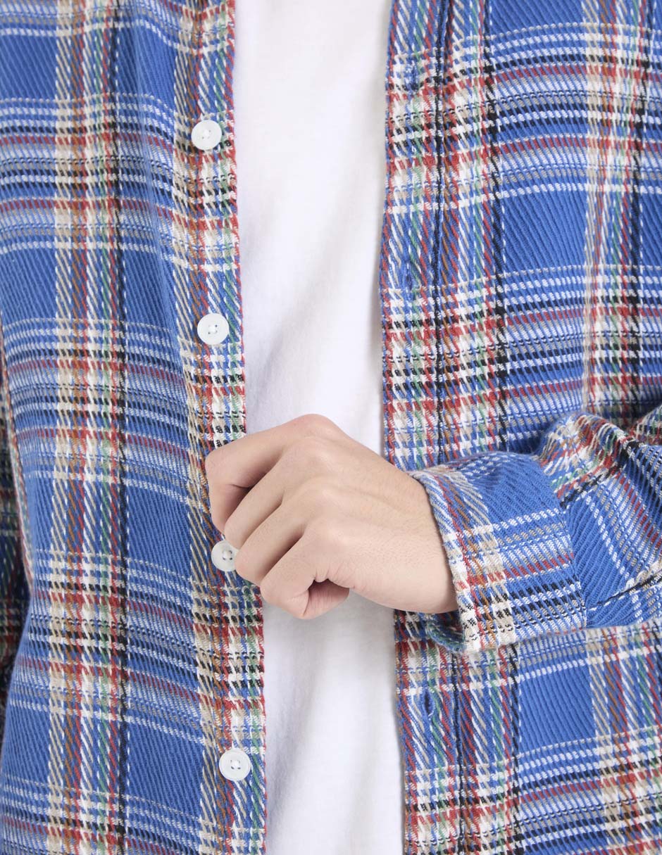 Camisa casual de algodón manga larga para hombre