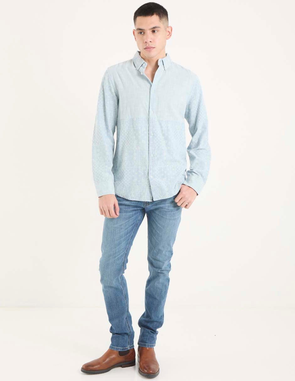 Camisa de vestir de algodón manga larga para hombre 3