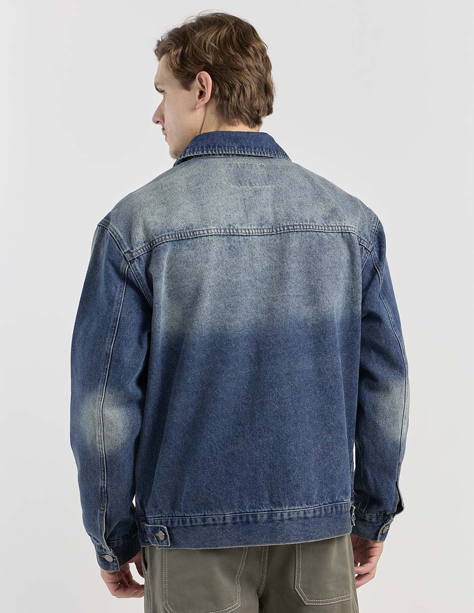 Chamarra denim con bolsillos para hombre 2