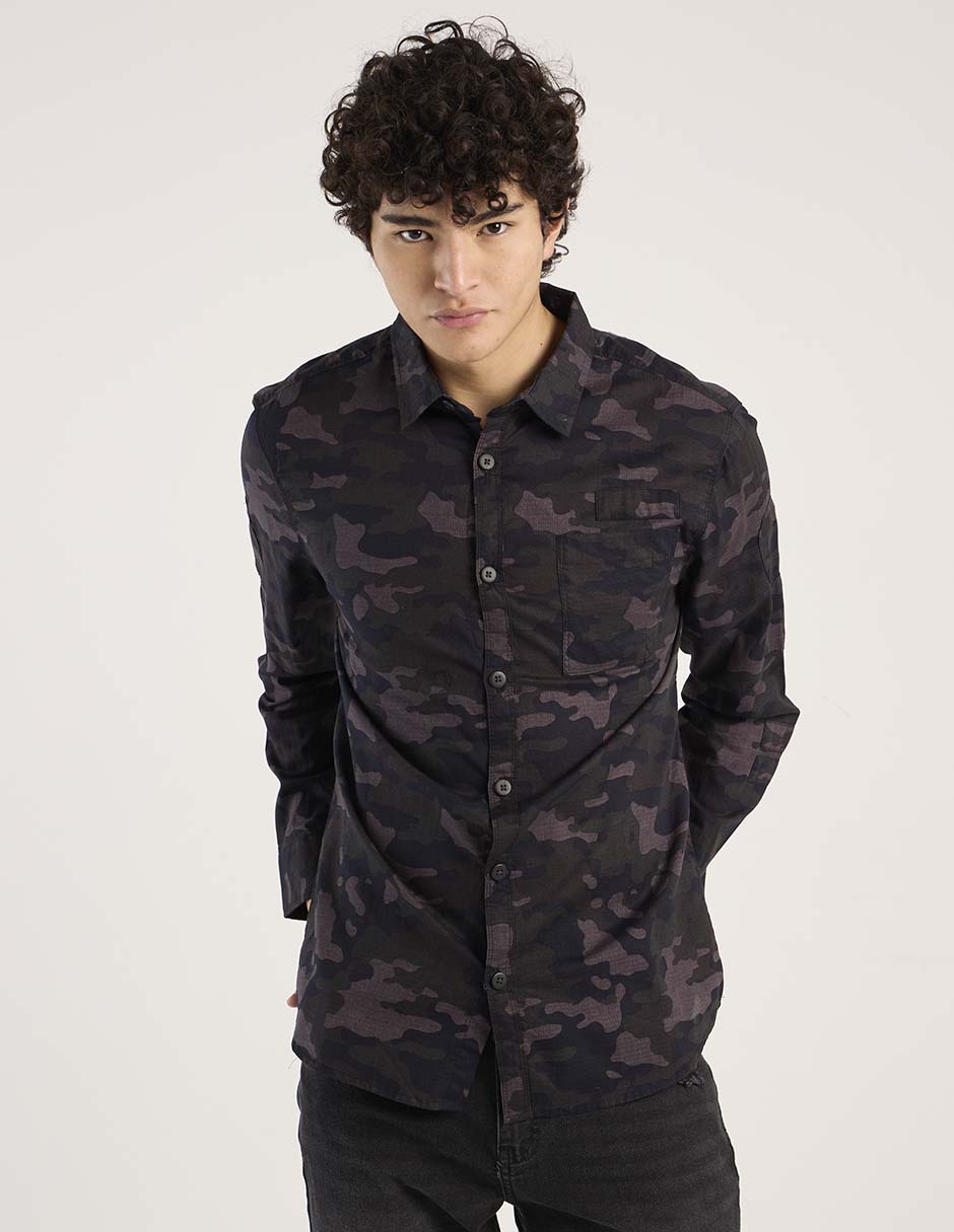 Camisa casual de algodón manga larga para hombre 5