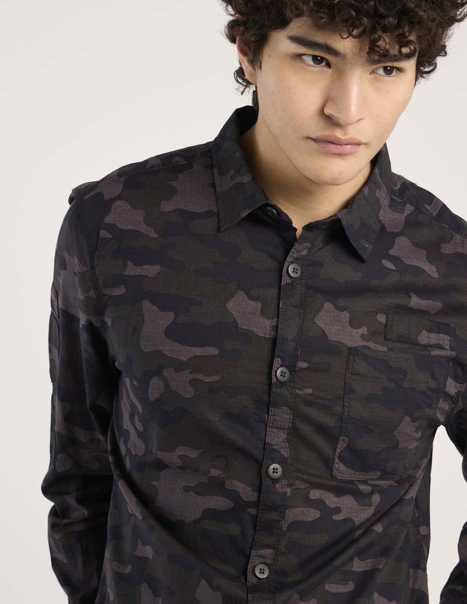 Camisa casual de algodón manga larga para hombre 3