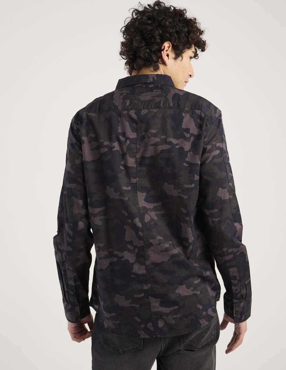Camisa casual de algodón manga larga para hombre 6