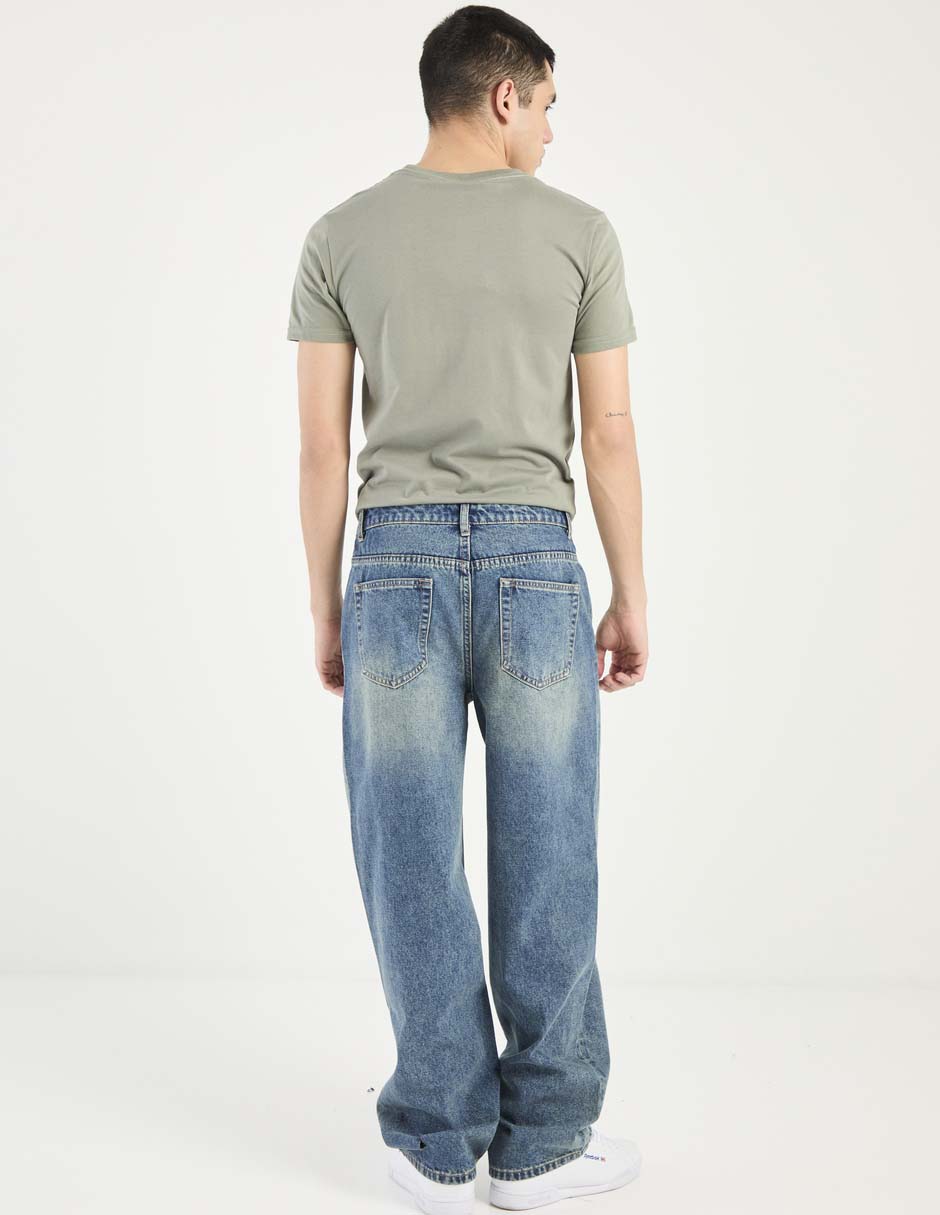 Jeans straight deslavado para hombre 5