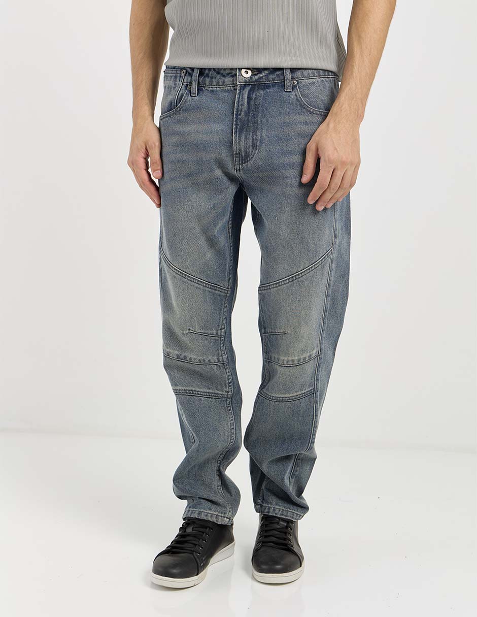 Jeans slim lavado stone wash para hombre 1