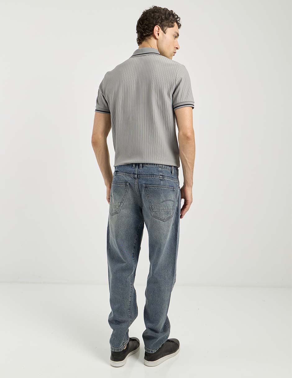 Jeans slim lavado stone wash para hombre 5